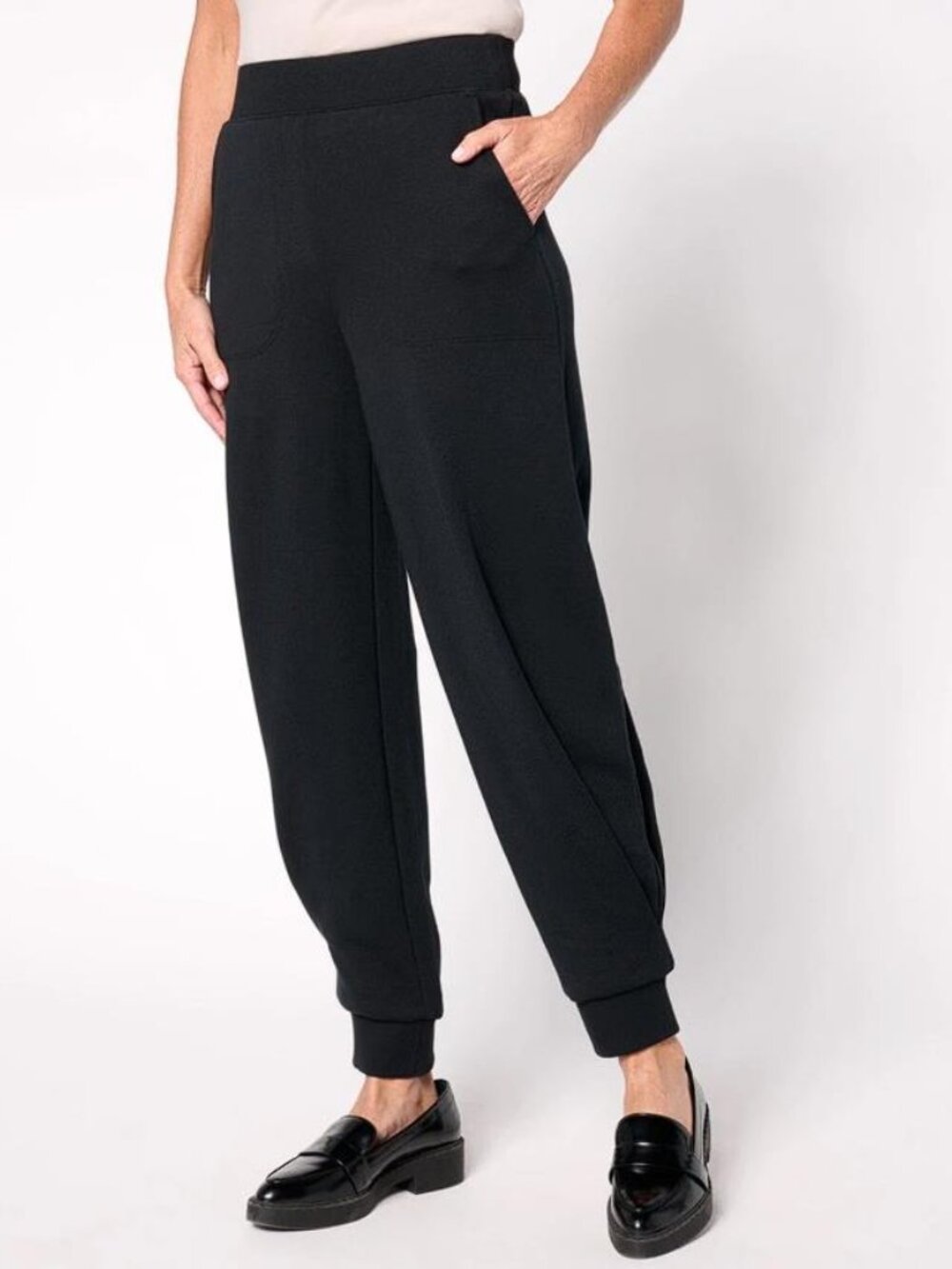 CARLA ROCKMORE COLLECTION Women's Petite Sculpted Leg Sweatpant Size SP in Black